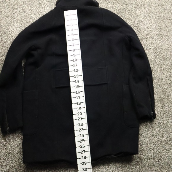 Madewell Coat Women's 4 Black Wool Blend Collared Jacket Zip Pockets‎ - Picture 10 of 12